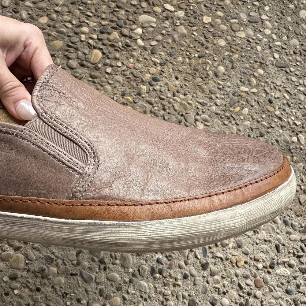 Frye Gavin Slip On Shoes Mens‎ Size 11.5 Brown Leather Casual Loafers Sneakers